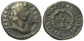Phrygien. Hierapolis. Pseudo-autonome Prägung.

 Bronze. 2. - 3. Jhdt. n. Chr.
Vs: Drapierte Büste der Tyche mit Mauerkrone rechts, runder Gegenste...