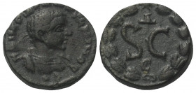 Seleukis und Pierien. Antiochia am Orontes. Diadumenianus, als Caesar (217 - 218 n. Chr.).

 Bronze.
Vs: Büste mit Panzer rechts.
Rs: Großes S C i...