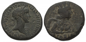 Arabia. Bostra. Hadrianus (117 - 138 n. Chr.).

 Bronze.
Vs: Kopf des Hadrian mit Lorbeerkranz rechts.
Rs: Drapierte Büste der Tyche mit Mauerkron...