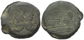 Anonyme Prägungen.

 As. 209 - 208 v. Chr. Rom.
Vs: Belorbeerter Doppelkopf des Janus, darüber Wertzahl: I.
Rs: Prora nach rechts, darüber Stern. ...