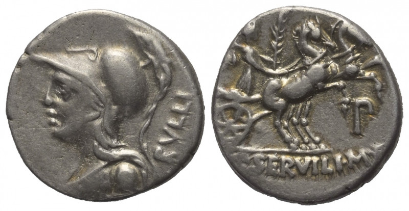 P. Servilius Rullus.

 Denar (Silber). 100 v. Chr. Rom.
Vs: RVLLI. Büste der ...