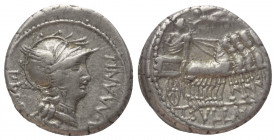 L. Sulla und L. Manlius Torquatus.

 Denar (Silber). 82 v. Chr. Feldmünzstätte des Sulla.
Vs: L MANLI PRO Q. Kopf der Roma mit geflügeltem Greifenk...
