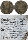 Augustus (31 v. - 14 n. Chr.).

 As. 15 - 10 v. Chr. Lugdunum.
Vs: CAESAR PONT MAX. Kopf mit Lorbeerkranz rechts.
Rs: ROM ET AVG. Der Roma-Augustu...