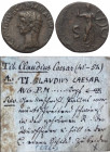 Claudius (41 - 54 n. Chr.).

 As. 41 - 42 n. Chr. Rom.
Vs: TI CLAVDIVS CAESAR AVG P M TR P [IMP]. Kopf links.
Rs: S C. Minerva mit Lanze und Schil...