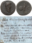 Nero (54 - 68 n. Chr.).

 As. um 65 n. Chr. Rom.
Vs: NERO CAESAR AVG GERM IMP. Kopf mit Lorbeerkranz rechts.
Rs: S - C. Victoria mit Rundschild mi...