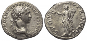 Traianus (98 - 117 n. Chr.).

 Denar (Silber). 113 - 114 n. Chr. Rom.
Vs: IMP TRAIANO AVG GER DAC P M TR P COS VI P P. Büste mit Lorbeerkranz und D...
