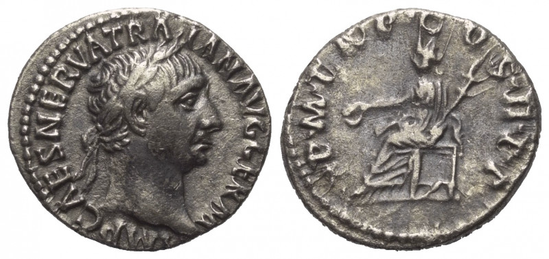 Hadrianus (117 - 138 n. Chr.).

 Denar (Silber). 98 - 99 n. Chr. Rom.
Vs: IMP...