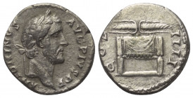 Antoninus Pius (138 - 161 n. Chr.).

 Denar (Silber). 145 - 161 n. Chr. Rom.
Vs: ANTONINVS AVG PIVS PP. Kopf mit Lorbeerkranz rechts.
Rs: COS IIII...
