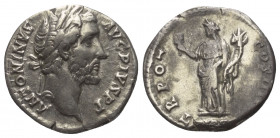 Antoninus Pius (138 - 161 n. Chr.).

 Denar (Silber). 145 - 161 n. Chr. Rom.
Vs: ANTONINVS AVG PIVS P P. Kopf mit Lorbeerkranz rechts.
Rs: TR POT ...