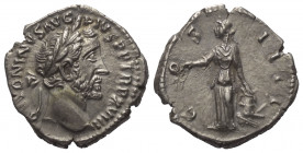 Antoninus Pius (138 - 161 n. Chr.).

 Denar (Silber). 154 - 155 n. Chr. Rom.
Vs: ANTONINVS AVG PIVS P P TR P XVIII. Kopf mit Lorbeerkranz rechts.
...