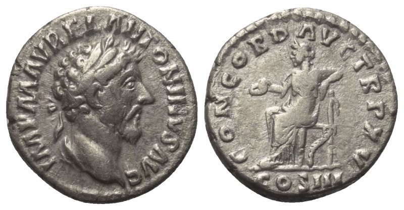 Marcus Aurelius (161 - 180 n. Chr.).

 Denar (Silber). 161 n. Chr. Rom.
Vs: I...