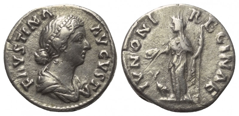 Faustina II. (gest. 176 n. Chr.).

 Denar (Silber). 161 - 164 n. Chr. Rom.
Vs...