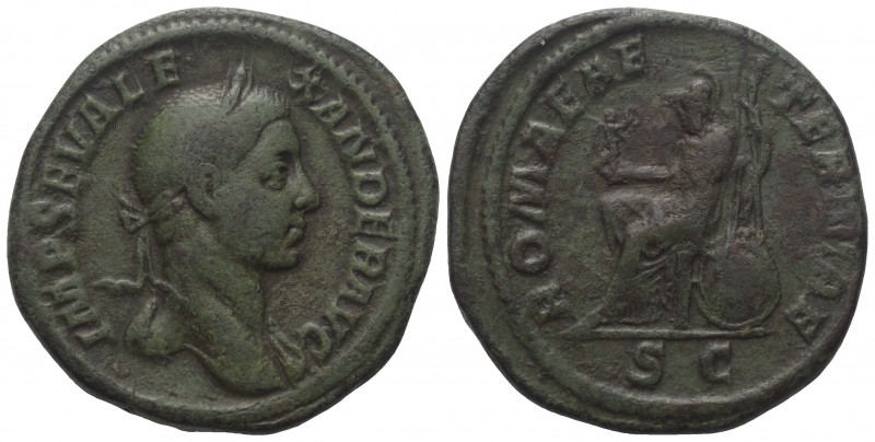 Severus Alexander (222 - 235 n. Chr.).

 Sesterz. 228 n. Chr. Rom.
Vs: IMP SE...