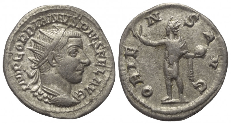 Gordianus III. (238 - 244 n. Chr.).

 Antoninian (Silber). 243 - 244 n. Chr. A...