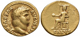 Nero 54-68 n. Chr.
Römische Münzen. Aureus, 66-67 n. Chr.. Rom
6,58g
RIC I 66, Calicó 445.
Kratzer
ss