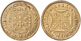 Joao V. 1706 - 1750
Brasilien. 4000 Reis, 1716. R-Rio de Janeiro
10,83g
Friedb. 27
vz/stgl