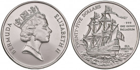 Elisabeth II. seit 1952
Bermudas. 25 Dollars, 1987. 1 Unze Palladium, Sea Ventura, Auflage 1500 Stück
31,48g
Frank 1131, KM 53
BU