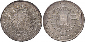 Johann VI. von Portugal, Prinzregent 1799 - 1818, König 1816 - 1826
Brasilien. 960 Reis, 1819. überprägt auf 8 Reales
R-Rio de Janeiro
27,07g
KM 326.1...