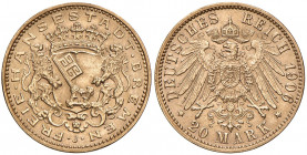 20 Mark, 1906
Deutschland, Bremen Stadt. 8,00g. J. 205
vz/stgl