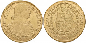 Fernando VII. 1808 - 1824
Kolumbien. 8 Escudos, 1820. P-F.M - Popayan
27,06g
La Onza 1294, AC 1820, Friedb. 61
vz/stgl