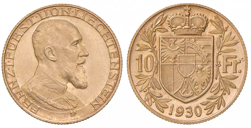 Franz Joseph 1929 - 1938
Liechtenstein. 10 Franken, 1930. 3,24g
KM 11
stgl