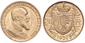 Franz Joseph 1929 - 1938
Liechtenstein. 20 Franken, 1930. 6,46g
KM 12
stgl
