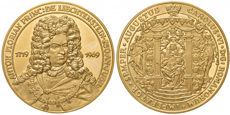 Franz Joseph II. 1938 - 1989
Liechtenstein. Au-Medaille. von Bodlak. 250 Jahre R...