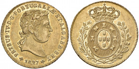 Peter IV. 1826 - 1828
Portugal. 2 Escudos = 1/2 Peca, 1827. 7,16g
Friedb.135
stgl
