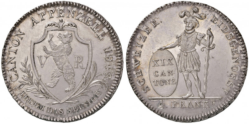 Kanton
Schweiz, Aargau. 4 Franken, 1812 B. Bern
30,00g
HMZ 2-19a, D.T. 189
vz/st...