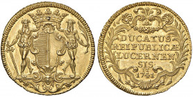 Kanton
Schweiz, Luzern. Dukat, 1741. Luzern
3,44g
HMZ 2-648d, Fb. 323
stgl