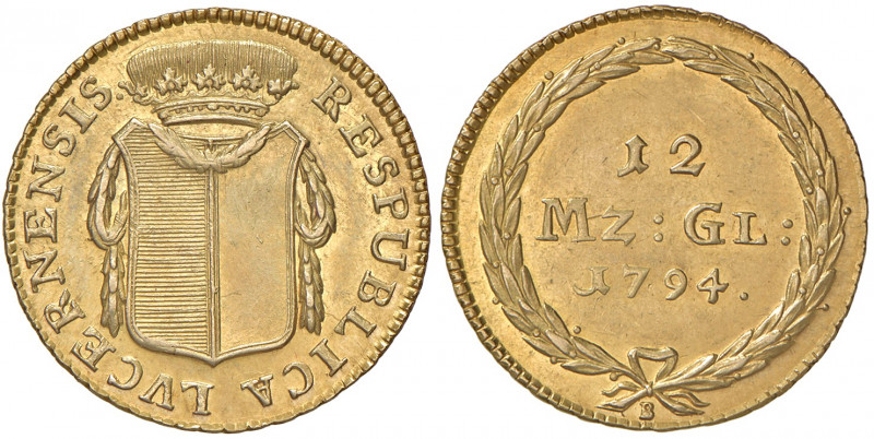 Kanton
Schweiz, Luzern. 12 Münzgulden (Duplone), 1794. Luzern
7,64g
HMZ 2-647a.,...