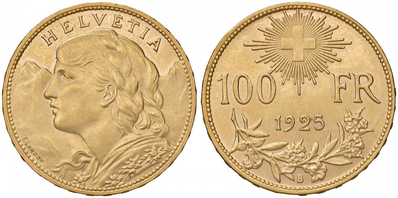 Eidgenossenschaft
Schweiz. 100 Franken, 1925 B. Bern
32,38g
Friedb. 502, HMZ 2-1...