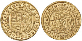 Johann II. Sigismund unter Vormundschaft seiner Mutter Isabella 1556 - 1559
Ungarn, Siebenbürgen. Dukat, 1558. Klausenburg
3,53g
Huszar 10, Friedb. 26...