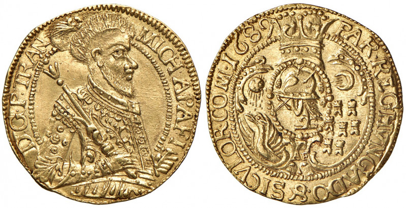 Michael Apafi 1661 - 1690
Ungarn, Siebenbürgen. Dukat, 1689 A-F. Fogarasch
3,44g...