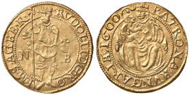 Rudolph II. 1576 - 1612
Dukat, 1600, N-B. Nagybanya
3,58g
MzA. Seite 86
vz