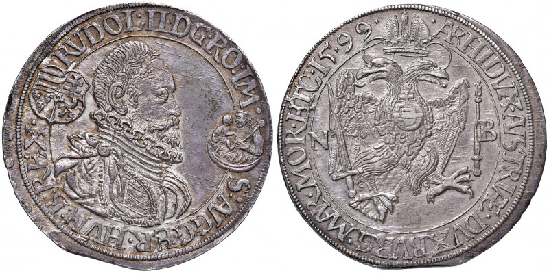 Rudolph II. 1576 - 1612
Taler, 1599. Nagybanya
28,80g
MzA. Seite 85
kleines Zain...