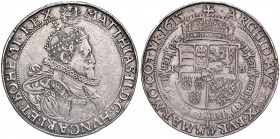Matthias II. 1612 - 1619
Taler, 1613, K-B. Kremnitz
28,30g
MzA. Seite 100
ss