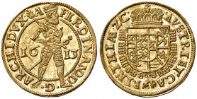 Ferdinand II. 1592 - 1619 als Erzherzog
Dukat, 1613. Klagenfurt
3,50g
MzA. Seite 99
stgl