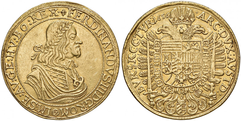 Ferdinand III. 1637 - 1657
10 Dukaten, 1656. FERDINANDVS • III • D : G • ROM - I...