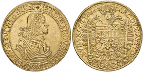 Ferdinand III. 1637 - 1657
10 Dukaten, 1656. FERDINANDVS • III • D : G • ROM - IM : SE : AV : GE : HV : BO : REX • Brustbild r. mit Lorbeerkranz, umge...