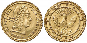 Karl VI. als Karl III. 1720 - 1734
Oncia, 1734. Palermo
4,40g
Spahr 1, Varesi 547/1
vz