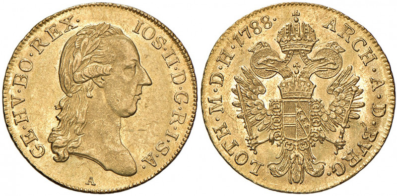 Joseph II. als Alleinregent 1780 - 1790
Dukat, 1788, A. Wien
3,49g
Her. 30
vz