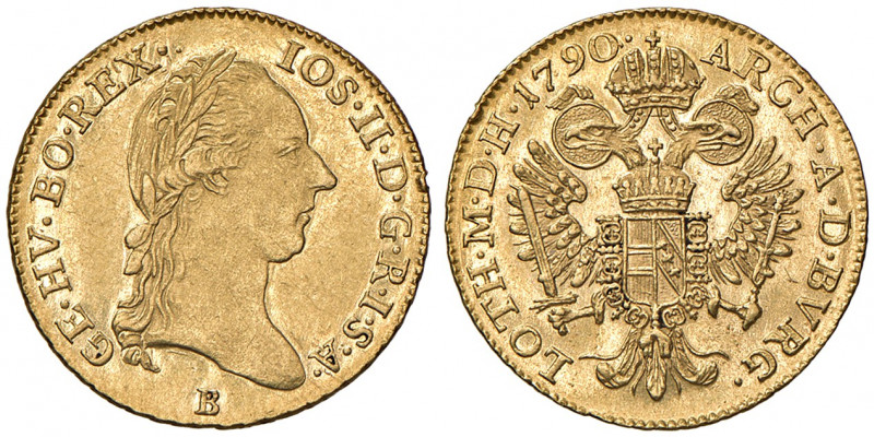 Joseph II. als Alleinregent 1780 - 1790
Dukat, 1790, B. Kremnitz
3,49g
Her. 37
v...