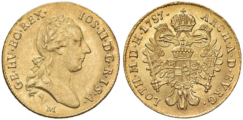 Joseph II. als Alleinregent 1780 - 1790
Dukat, 1787, M. Mailand
3,48g
Her. 73
f....