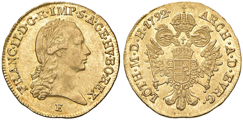 Franz II. 1792 - 1806
Dukat, 1792, E. Karlsburg
3,49g
Her. 67
vz