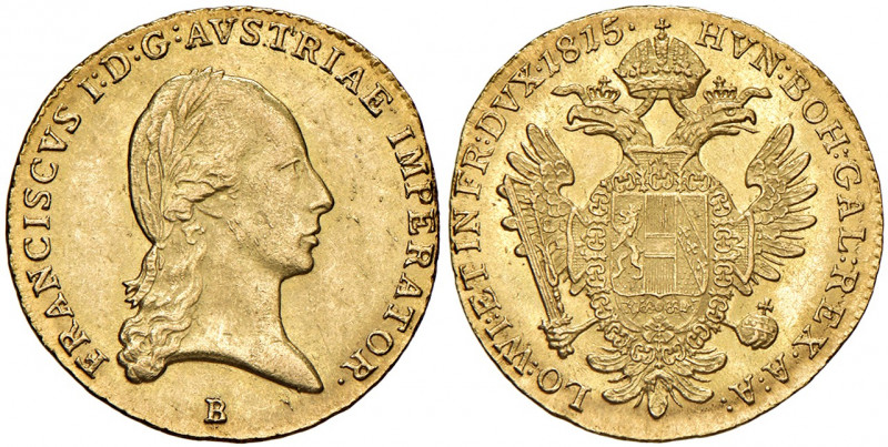 Franz I. 1806 - 1835
Dukat, 1815, B. Kremnitz
3,50g
Fr. 50
vz/stgl