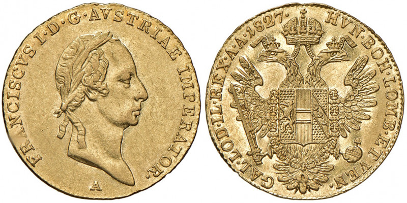 Franz I. 1806 - 1835
Dukat, 1827, A. Wien
3,48g
Fr. 93
vz/stgl