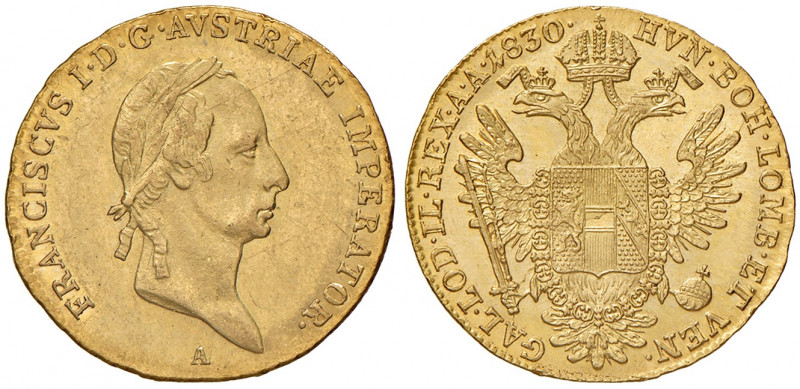 Franz I. 1806 - 1835
Dukat, 1830, A. Wien
3,50g
Fr. 103
vz/stgl