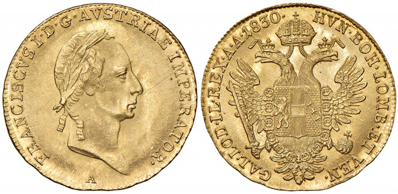 Franz I. 1806 - 1835
Dukat, 1830, A. Wien
3,48g
Fr. 103
vz/stgl