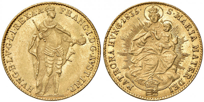 Franz I. 1806 - 1835
Dukat, 1835. für Ungarn
Wien
3,47g
Fr. 566
vz